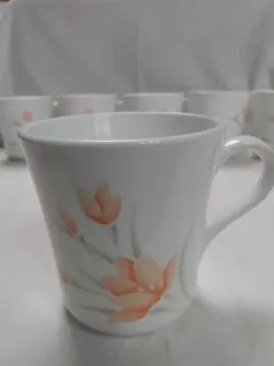 PEACH FLORAL CUPS