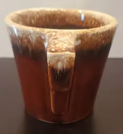 SET OF 3 VINTAGE HULL POTTERY OVEN PROOF USA BROWN DRIP GLAZE COFFEE MUGS CUPS