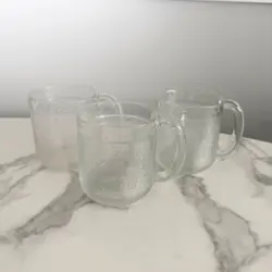 VINTAGE IITTALA FINLAND KROUVI 50 CL  BEER MUG CUP FROSTED RIBBED GLASS X 3