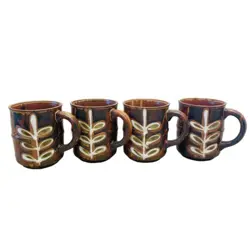 EARTHENWARE SET MUGS