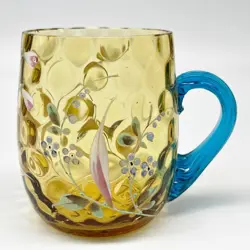 BLOWN/PAINTED FLORAL AMBER
