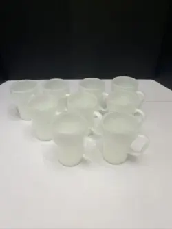 SET OF 9 VINTAGE ANCHOR HOCKING FIRE KING SODA FOUNTAIN MUGS