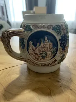 VINTAGE GERZ GERMAN CASTLE PUNCH/CIDER/BEER/WINE MUG/STEIN MADE IN GERMANY