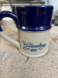 VTG COLONIAL WILLIAMSBURG GLAZED COBALT BLUE COFFEE MUG TEA CUP BEER STEIN VA