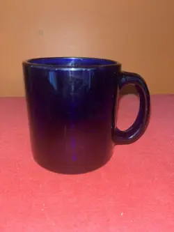 COBALT BLUE GLASS MUG VINTAGE DRINKWARE