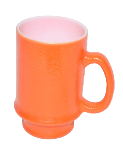 VTG HAZEL ATLAS ORANGE PEEL TEXTURED TALL COFFEE MUG MCM RETRO