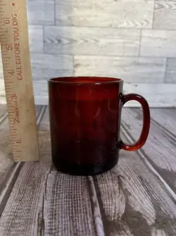 VTG ARCOROC FRANCE ~ RUBY RED GLASS COFFEE / TEA CUP / MUG  ~ MADE IN FRANCE