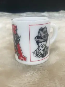 VINTAGE ALABAMA CRIMSON TIDE MILK GLASS COFFEE MUG CUP RARE