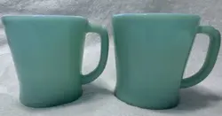 VINTAGE FIRE KING JADEITE MUGS, SET OF 2