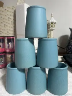 BENNINGTON POTTERY BLUE COFFEE MUGS VINTAGE