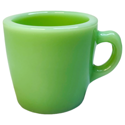 FIRE KING JADEITE MUG C HANDLE THICK HEAVY RESTAURANT COFFEE TEA VINTAGE GREEN