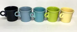 FIESTA VTG SET OF 5 FIESTA WARE  RING HANDLE COFFEE MUGS HOMER LAUGHLIN HLC USA