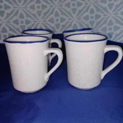 4 VINTAGE DINER STYLE SYRACUSE CHINA COFFEE MUGS
