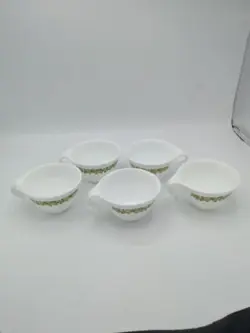 VINTAGE SET OF 6 CORELLE SPRING BLOSSOM CRAZY DAISY GREEN COFFEE CUPS MUG HOOK