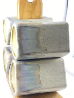 STONEWARE MUGS WITH