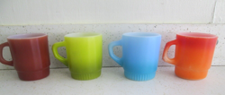 VINTAGE ANCHOR HOCKING, FIRE KING, STACKABLE COFFEE MUG 4 CUPS