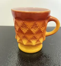 VINTAGE FIRE KING BY ANCHOR HOCKING ORANGE COFFEE MUG