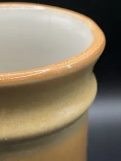 VINTAGE SUNNYCRAFT STONEWARE MUG HAND CRAFTED IN KOREA 24400 ORANGE TAN