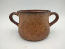 VINTAGE MCCOY POTTERY CANYON MESA DRIP MATTE SOUP BOWL CUP MUG DOUBLE HANDLE MCM