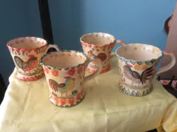 POTTERY ROOSTER MUGS
