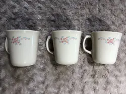 3 CORNING CORELLE ENGLISH BREAKFAST (RETIRED PATTERN) COFFEE MUG TEA CUP VINTAGE