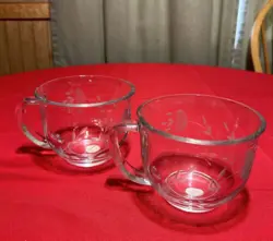 VTG PRINCESS HOUSE HERITAGE CRYSTAL CAPPUCCINO MUGS SET OF 2 #580 #S8