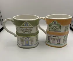 LENOX SPICE VILLAGE COFFEE MUGS CUPS SET OF 8 COMPLETE COLLECTION VINTAGE 1992