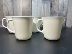 LOT OF 8 CORNING USA WHITE D HANDLE COFFEE MUGS CUPS VINTAGE