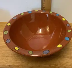 4 VTG  1995 LUNA GARCIA STUDIO POTTERY CA TERRA COTTA GLAZED SALAD /FRUIT BOWL