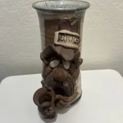 MAHON MADE STONEWARE BEER CLAY FACE STEIN 1980 VTG