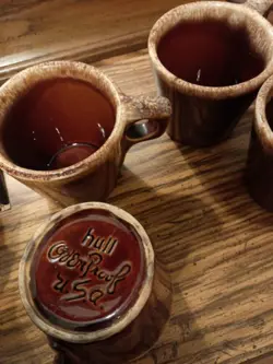 SET OF 6 VINTAGE HULL POTTERY BROWN DRIP GLAZE COFFEE CUPS MUGS OVEN PROOF USA