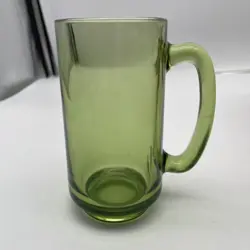 CONTINENTAL CAN COMPANY HAZEL ATLAS GLASS AVOCADO GREEN BEER MUG