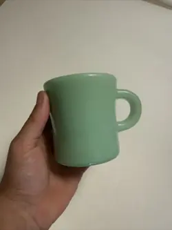 VINTAGE FIRE KING JADEITE USA JADE COFFEE MUG C HANDLE GREEN RESTAURANT
