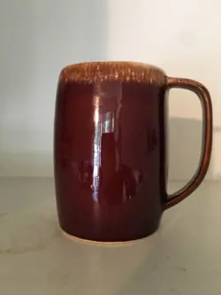 VINTAGE HULL 'OVEN PROOF' BROWN DRIP GLAZE OVERSIZED MUG - USA - 5