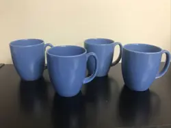 VINTAGE CORELLE STONEWARE BLUE COFFEE MUGS CUPS ~ MADE IN THAILAND