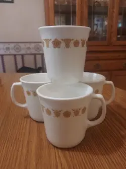 LOT OF 4 CORELLE CORNING BUTTERFLY GOLD 3.5