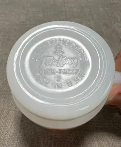 ANCHOR HOCKING FIRE KING FLOWER MUGS GRANNY CORE STACKABLE MILK GLASS VTG 4