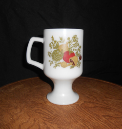 VINTAGE CORNING WARE SPICE OF LIFE WHITE MILK GLASS PEDESTAL MUG MCM RETRO