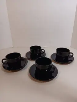 STONEWARE COFFEE CUP/SAUCER