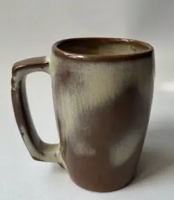 VINTAGE FRANKOMA POTTERY 5M BROWN/YELLOW COFFEE CUP MUG 18-OUNCE