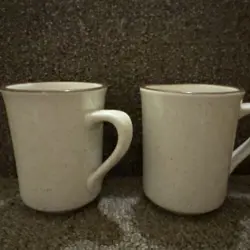 SET OF 2 VINTAGE SYRACUSE CHINA BROWN SPECKLED COFFEE MUGS CUPS RESTAURANT WARE