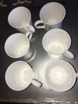 6 VINTAGE CORNING WARE CORELLE SHADOW IRIS COFFEE/TEA CUPS/MUGS