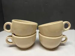 VINTAGE MUGS INCA WARE SHENANGO MCM 4 TAN HEAVY DUTY DINER RESTAURANT USA