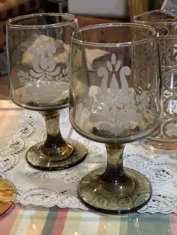 ETCHED GOBLET SET