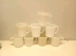 ANCHOR HOCKING FIRE KING COFFEE MUGS/CUPS WHITE MILK GLASS VINTAGE LOT OF 8