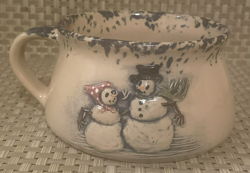 POTTERY MUG SNOWMAN