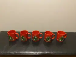 VTG LOT OF 5 WAECHTERSBACH CHRISTMAS TREE JUMBO HUGE 12 OZ MUGS WEST GERMANY