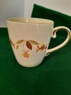 RARE VINTAGE HALL CHINA JEWEL TEA AUTUMN LEAF COFFEE MUG CUP