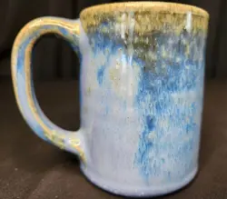 VINTAGE SALT GLAZED STONEWARE POTTERY MUG CUP ARTIST SIGNED 4
