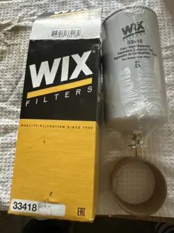 NEW WIX GENUINE FUEL WATER SEPARATOR 33418. MADE IN USA FREE SHIPPING.